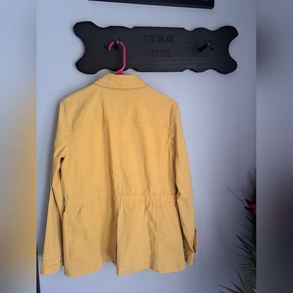 Talbots Utility Jacket Womens Size Small Mustard Khaki Stretch Cotton New - Picture 4 of 8